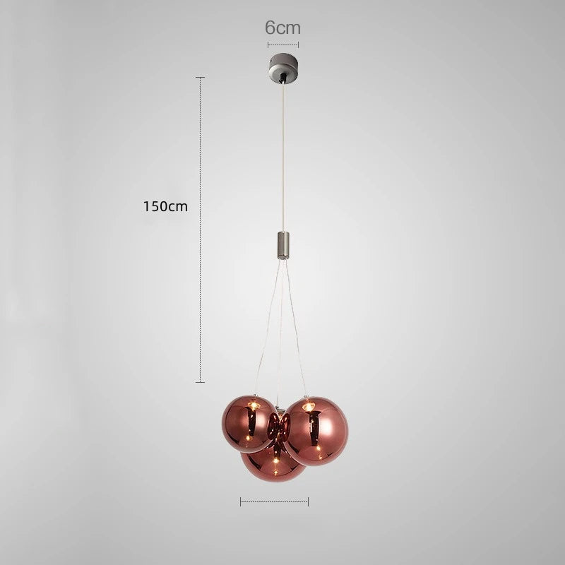 Zenita - Pendelleuchte aus Glaskugel, Chrom
