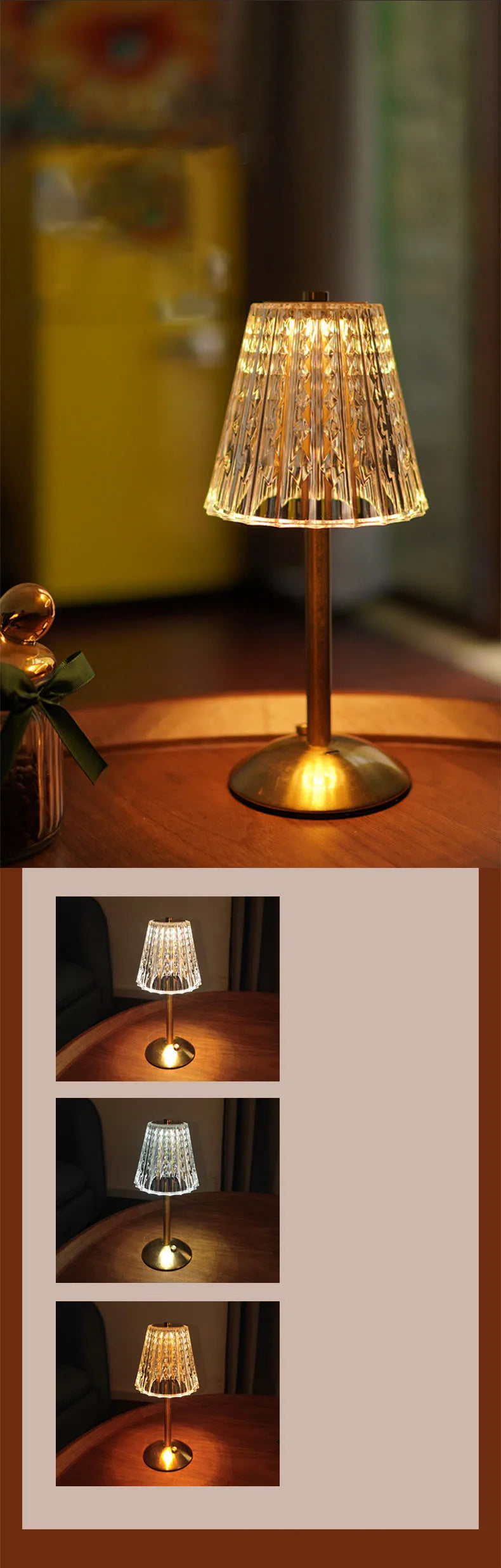 Nuova - Kristall-LED-Tischleuchte mit Touch-Dimmer und 3