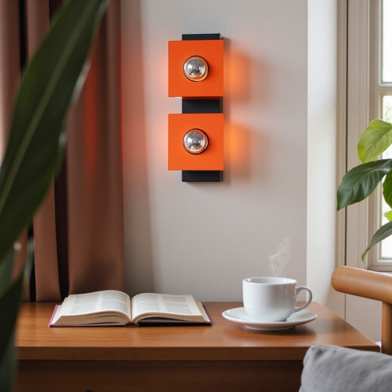 Retro Rechteckige Eisen Wandleuchte mit 2 Lichtquellen für doppelte Beleuchtung