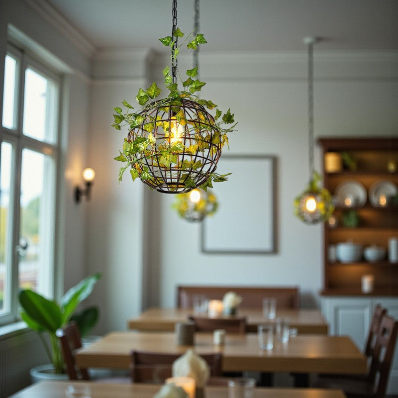 Rustikale kugelförmige Pendelleuchte Art-Deco-inspirierte dekorative Beleuchtung