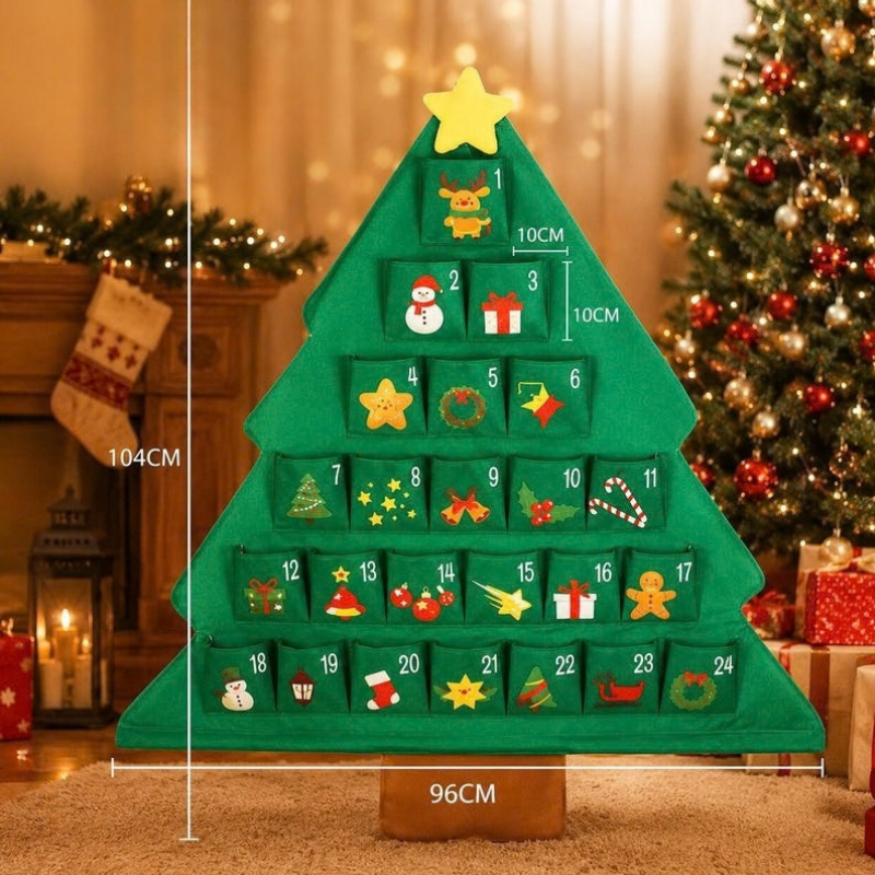 Hollycompart - Adventskalender in Tannenbaumform mit 24 Fächern