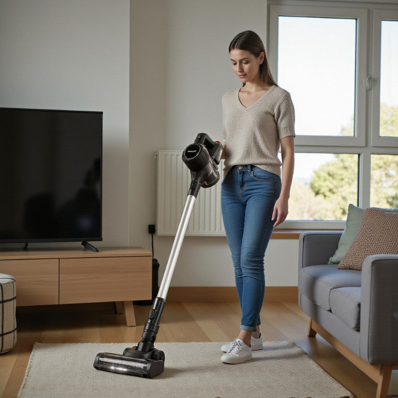 6-in-1 kabelloser Staubsauger mit LED Bodenbürste