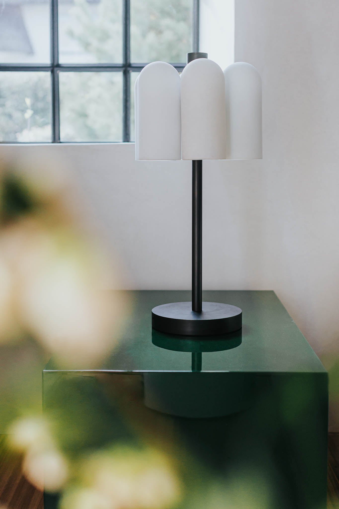Metall/Glas - Designer-Tischleuchte, Metall/Glas