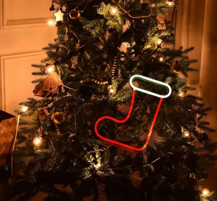 Rentier-Strumpfbaum - LED-Neon-Weihnachtsdekoration