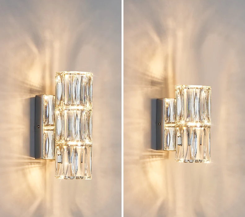 Brio - Kristall-LED-Wandleuchte aus Edelstahl