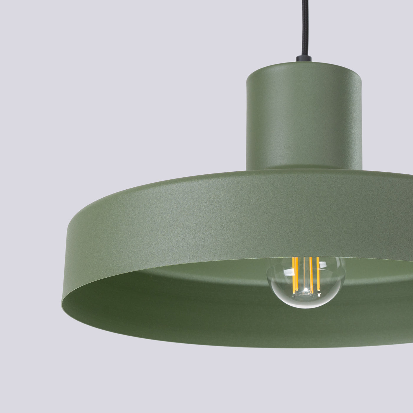 Olivgrüne - Pendelleuchte, 35 cm, Retro-Stil