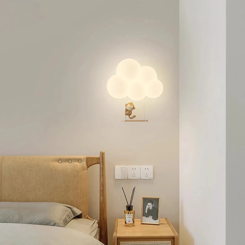 Luara - Wandleuchte für Kinderzimmer mit Tiermotiven, weiß