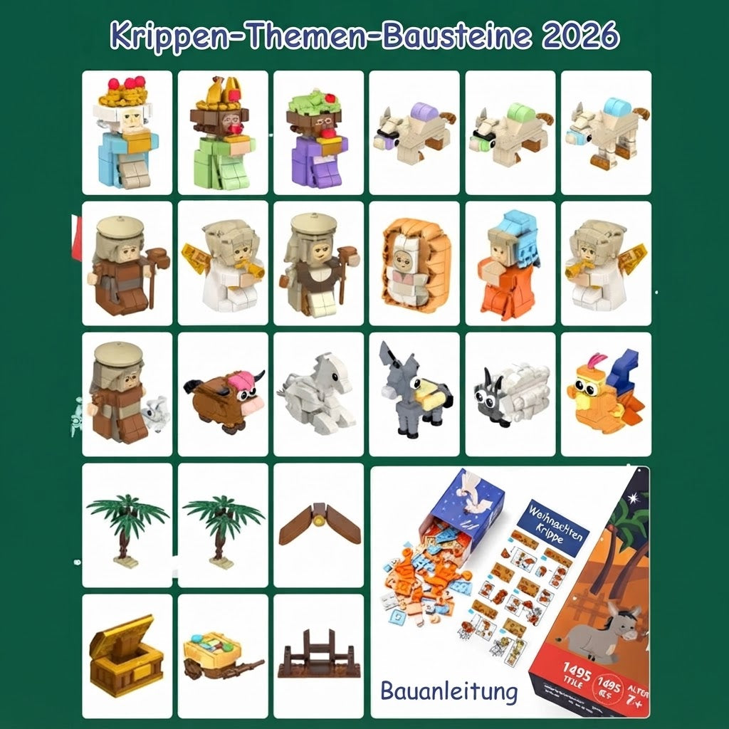 NativityBricks - Adventskalender mit 24 Bausätzen für eine Weihnachtskrippe