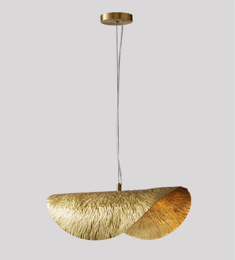 Polara - Kupfer-Pendelleuchte im Lotusblatt-Design