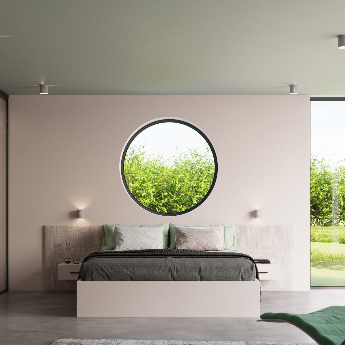 INEZ - Wandleuchte, graues Aluminium mit Perforation