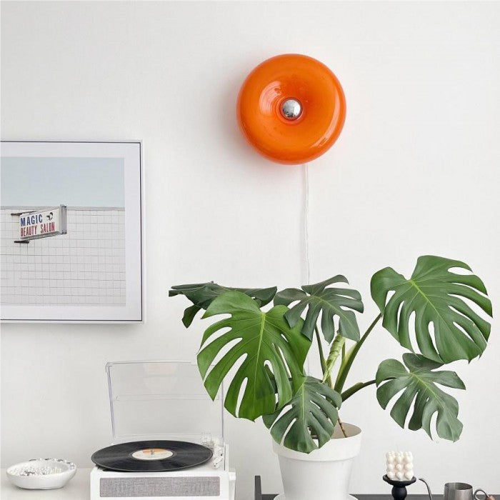 Luara - Bauhaus Donut Wand- und Tischleuchte aus Glas/Metall