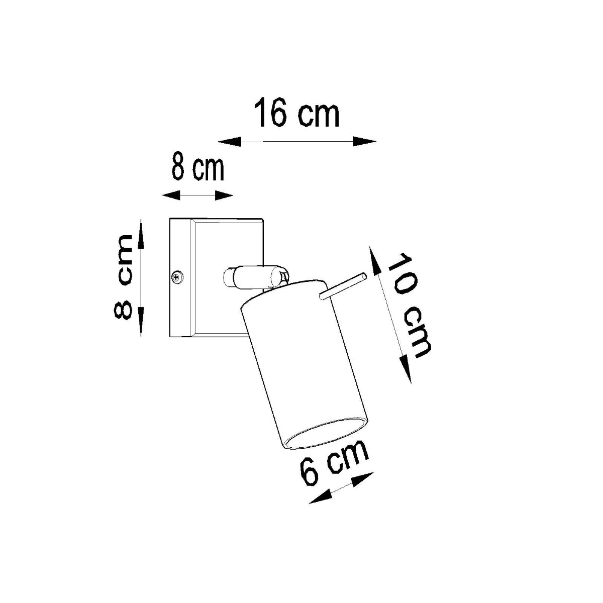 Acento - Weiße GU10-Wandleuchte mit verstellbarem Arm