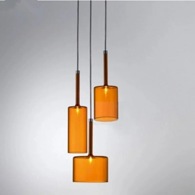 Italienische - Design-Pendelleuchte mit Glasschirmen