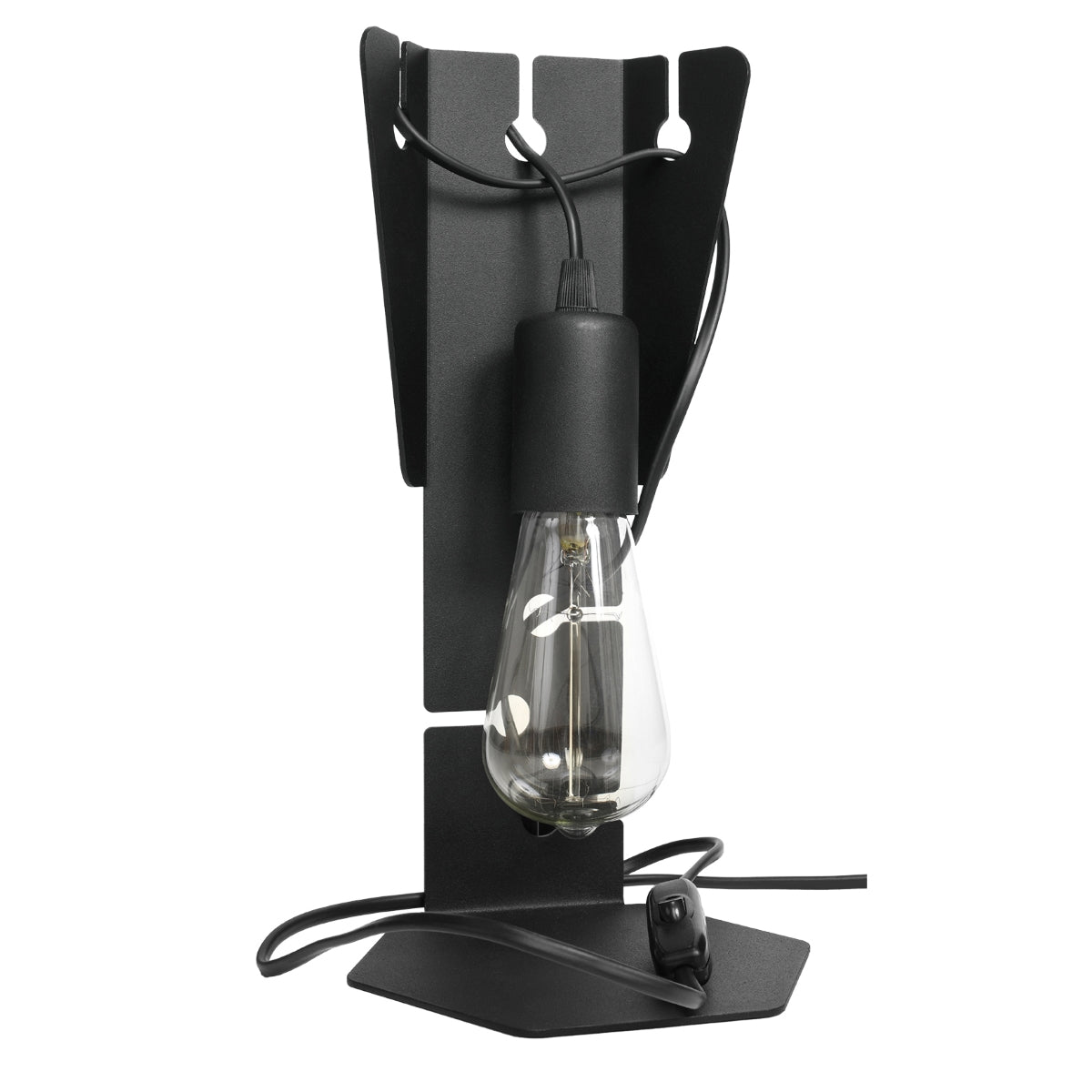 Mirela - Tischlampe schwarz mit Notiz- & Stifthalter