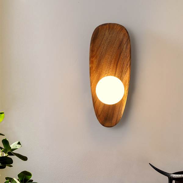 Murano - Wandleuchte aus Naturholz mit LED-Beleuchtung