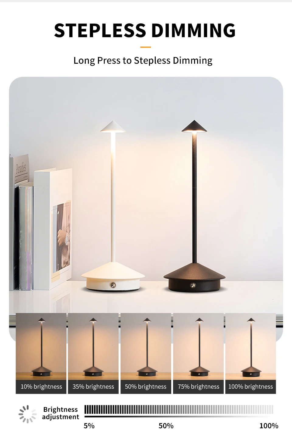 Mesalux - Kabellose, wiederaufladbare LED-Tischleuchte