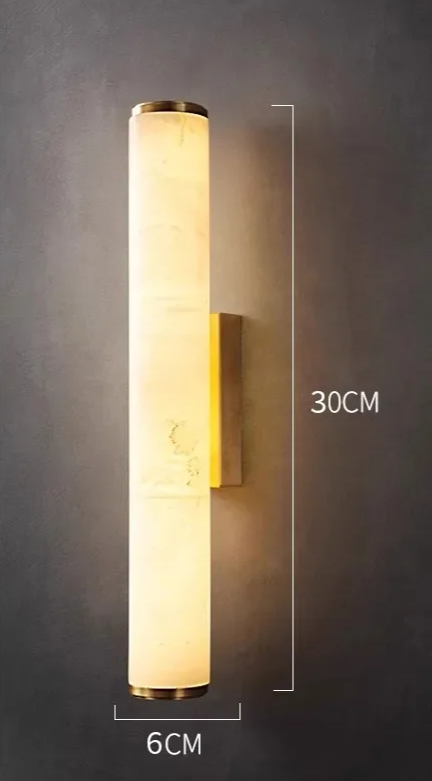 Minimalistische - Wandleuchte aus Kupfer und Marmor