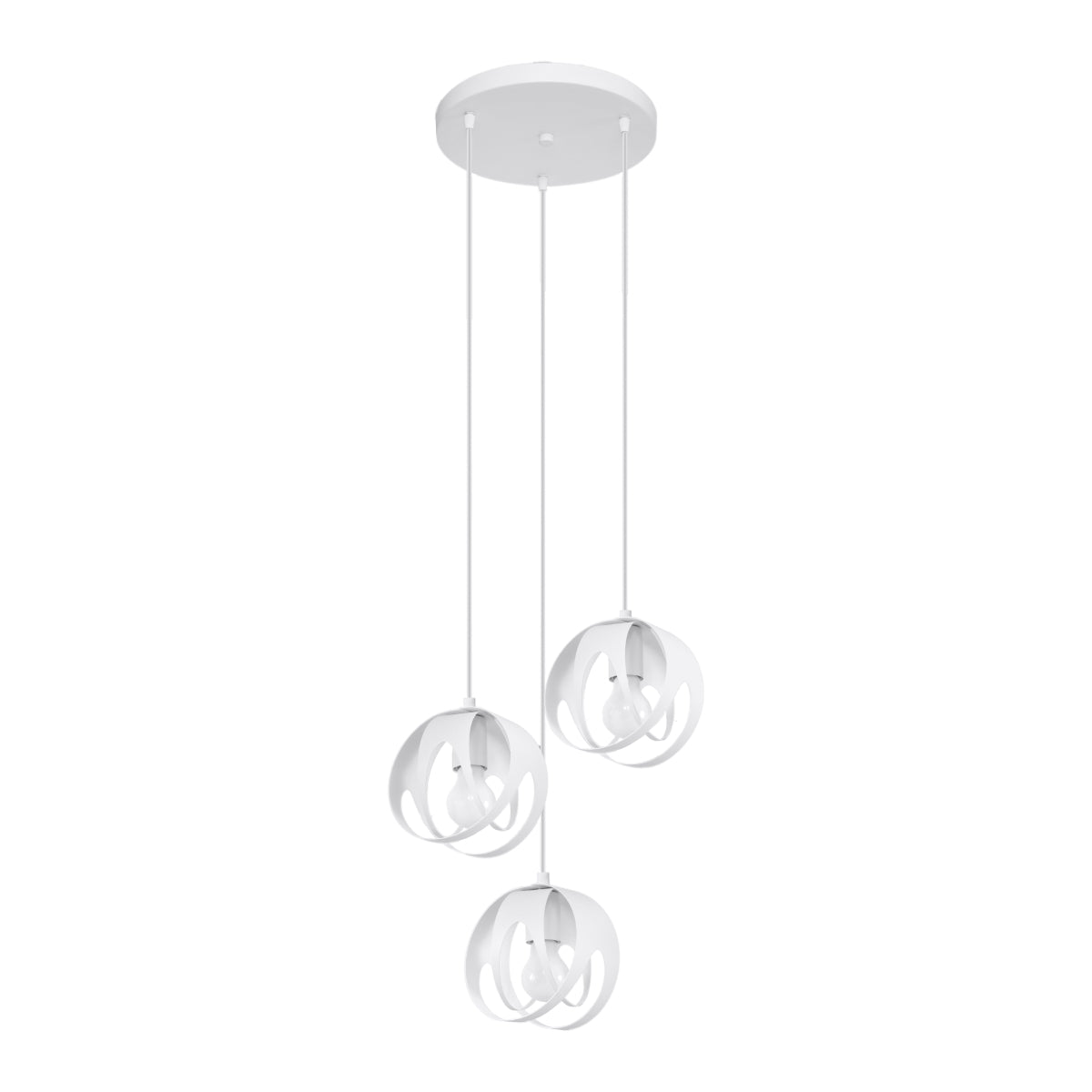 Celira - Dreiflammige Pendelleuchte, weiß, 117 cm, aus Stahl