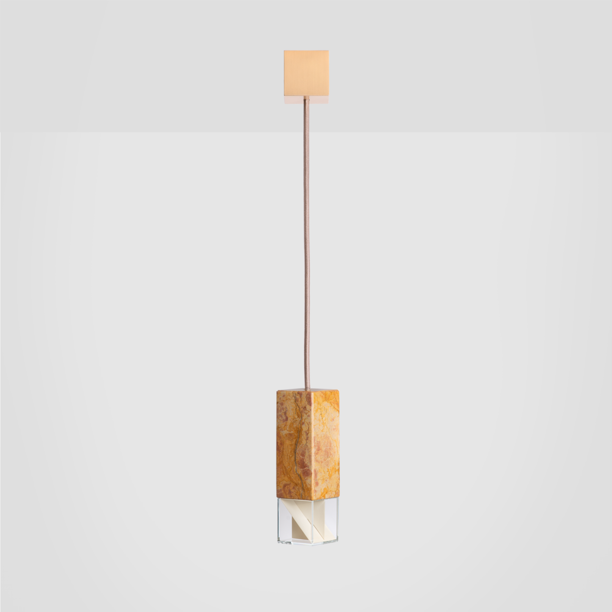 FORMAMINIMA - Lampe/Eine gelbe Pendelleuchte