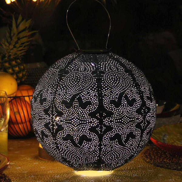 Solarlaterne - kugelförmiges Design mit Marrakesch-Muster
