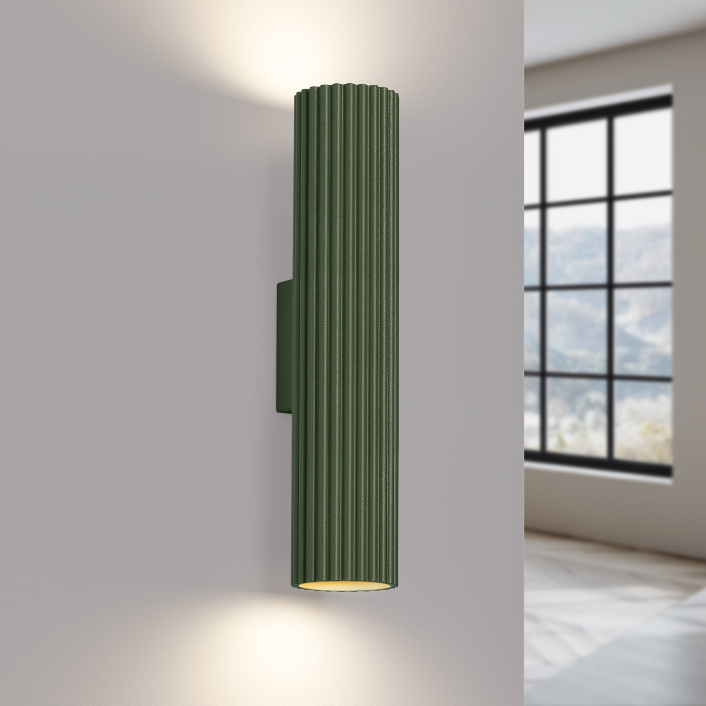 Karbon - 30 Wandleuchte aus olivgrünem Aluminium
