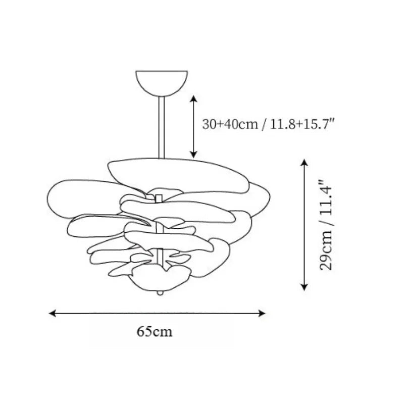 Claria - Lotusblatt-Kronleuchter aus Glas