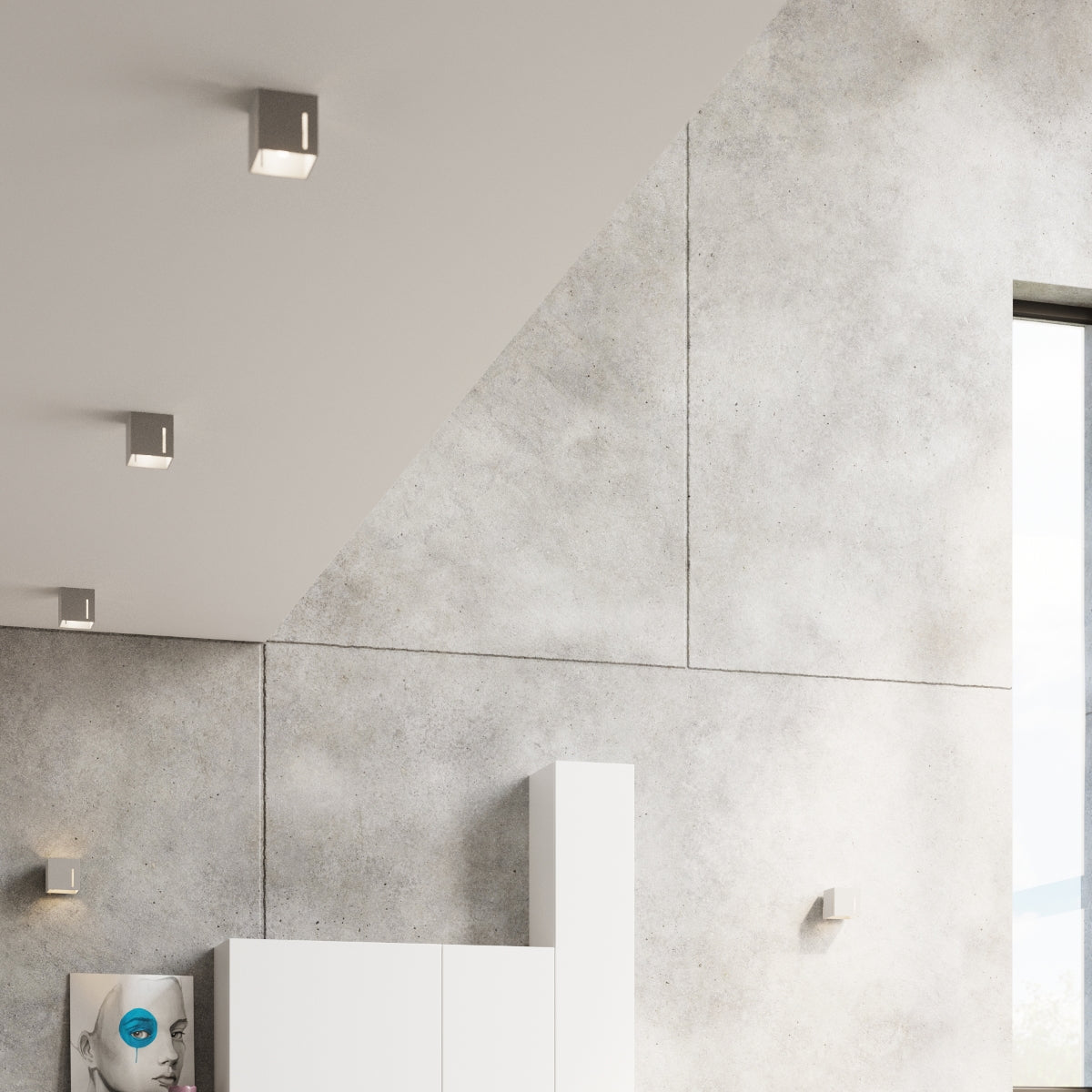 PIXAR - Wandleuchte, graues Aluminium mit Perforation