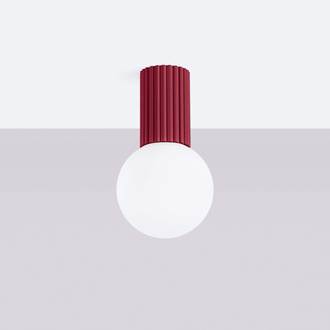 Aurela - Deckenleuchte IP44 Bordeaux mit mattiertem