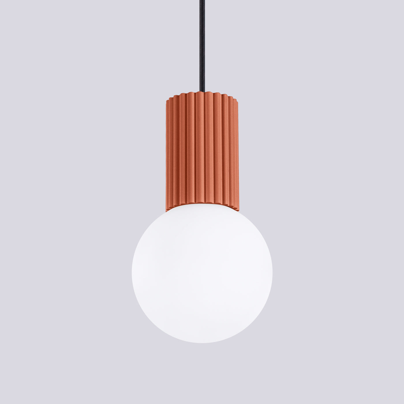 Lumio - Ockerrote Pendelleuchte mit mattiertem Glasschirm