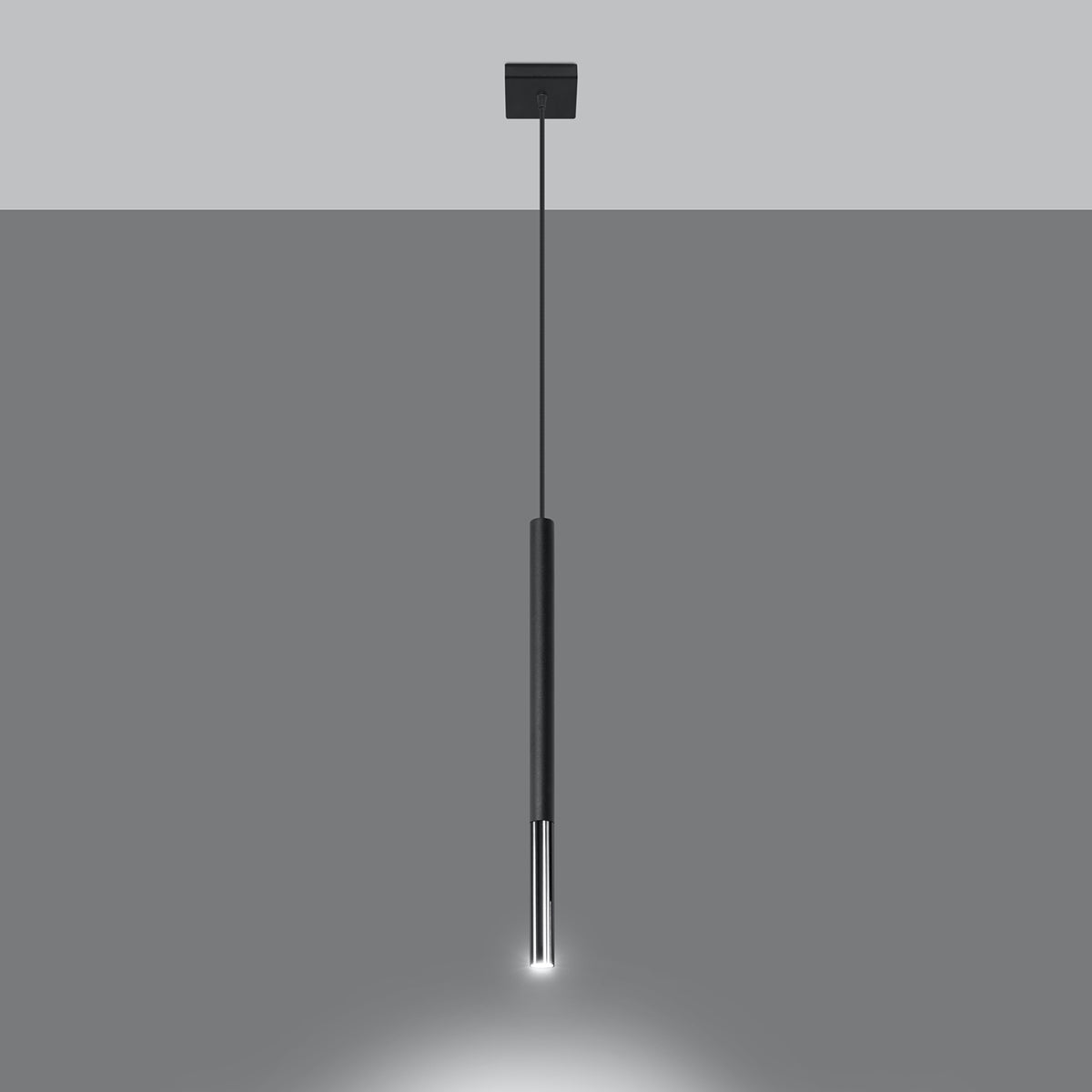 Schwarz/verchromte - Pendelleuchte, 100 cm, Stahl