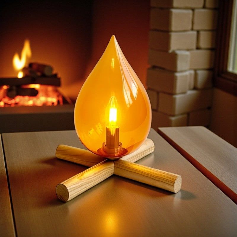 Tabora - LED-Tischlampe mit Flammeneffekt