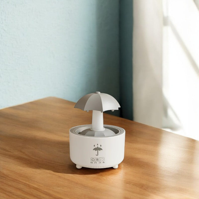 Drehbarer Regenschirm-Luftbefeuchter mit Nachtlicht Regentropfen-Effekt