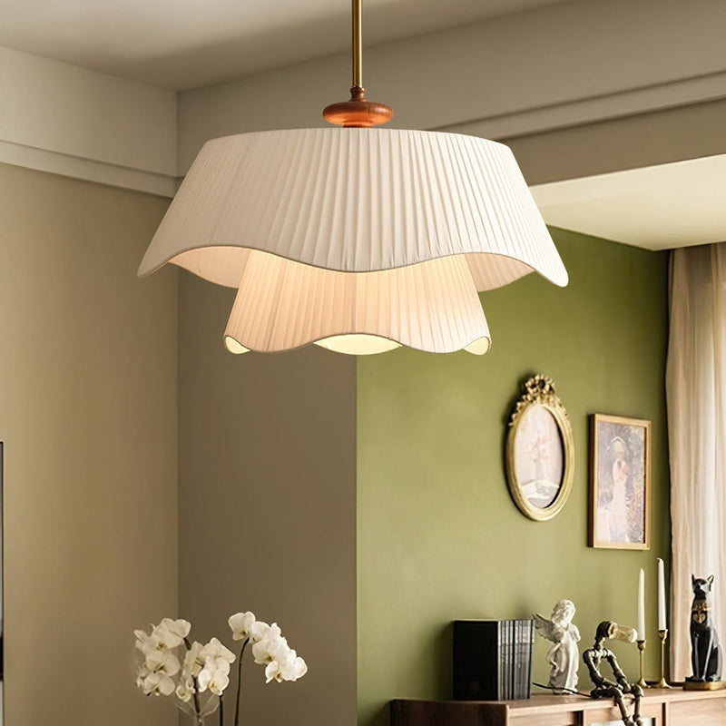 Bellevue - Pendelleuchte aus Metall, Glas und Holz