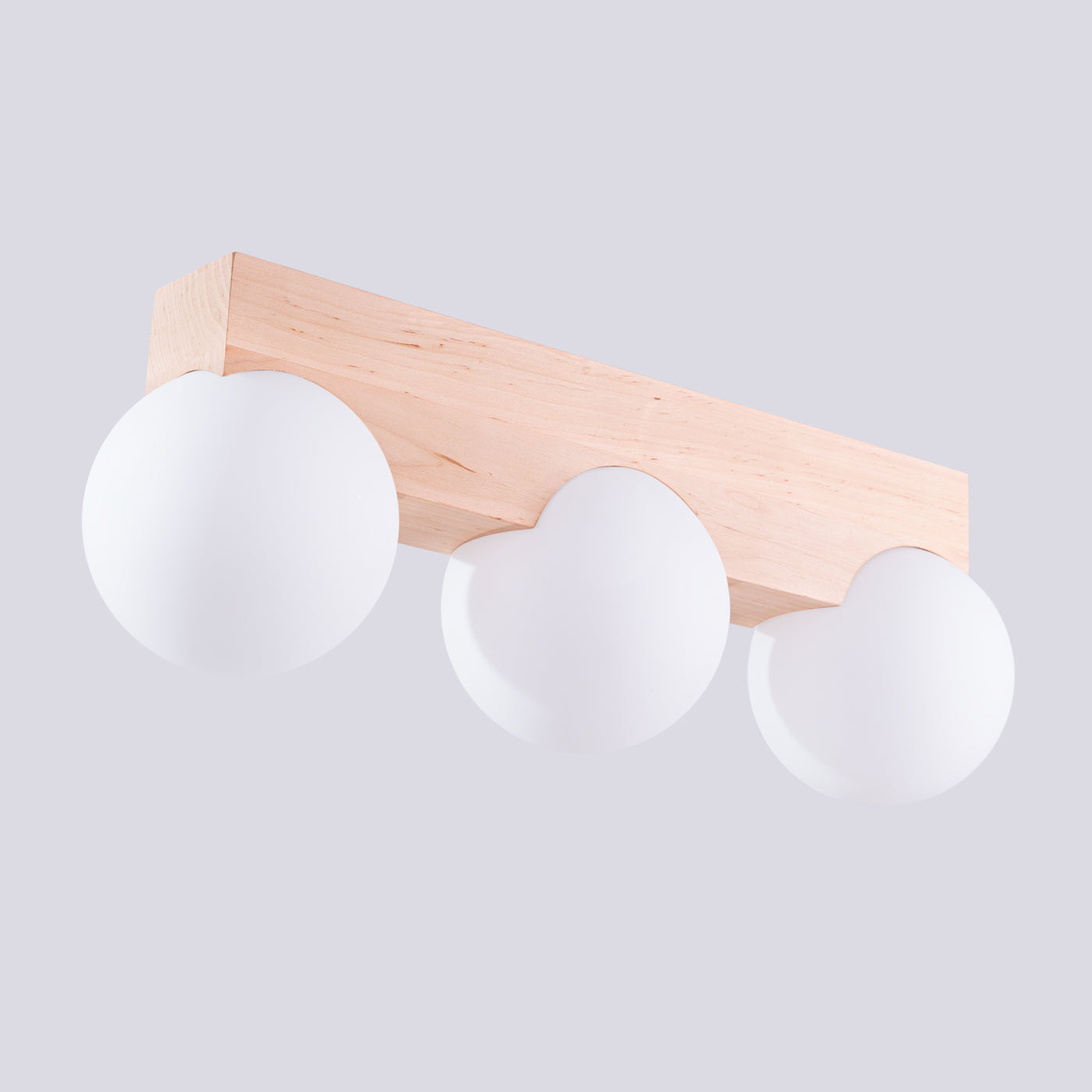 Solara - Deckenleuchte, 3-flammig, Naturholz/Weiß