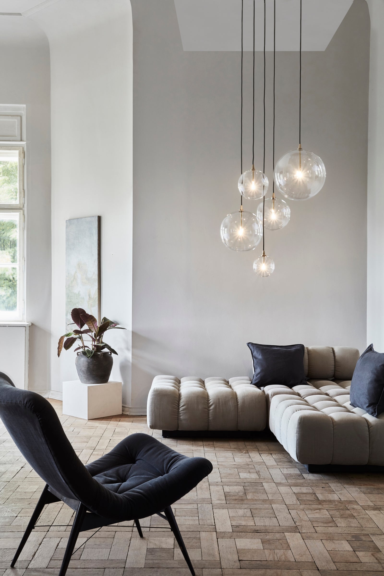 Metall/Glas - Cluster-Pendelleuchte, Metall/Glas, bis zu