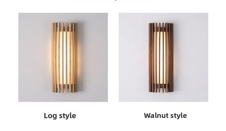 Walnussoptik - Wabi-Sabi-Wandleuchte, Walnussoptik