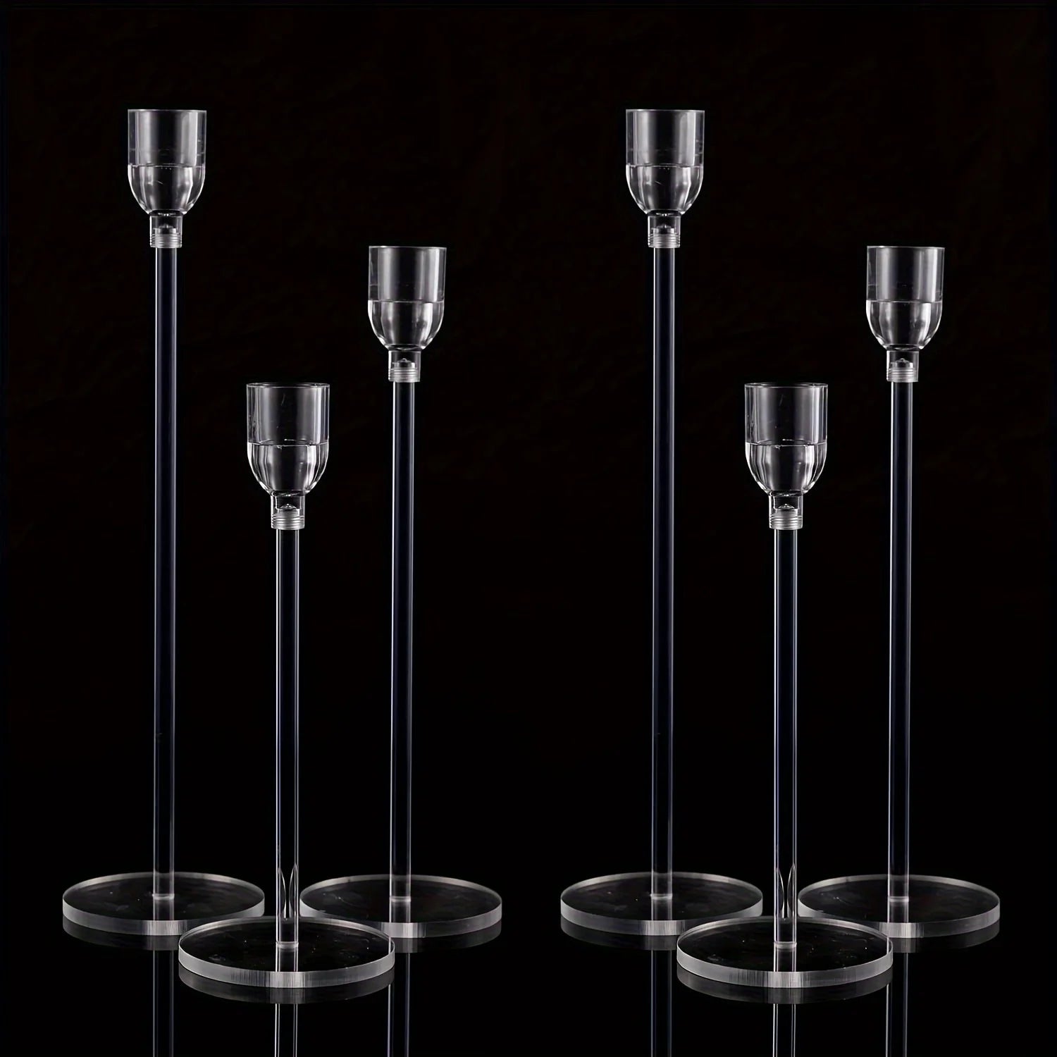 Dekolux - Acryl-Kerzenhalter-Set, 3-teilig