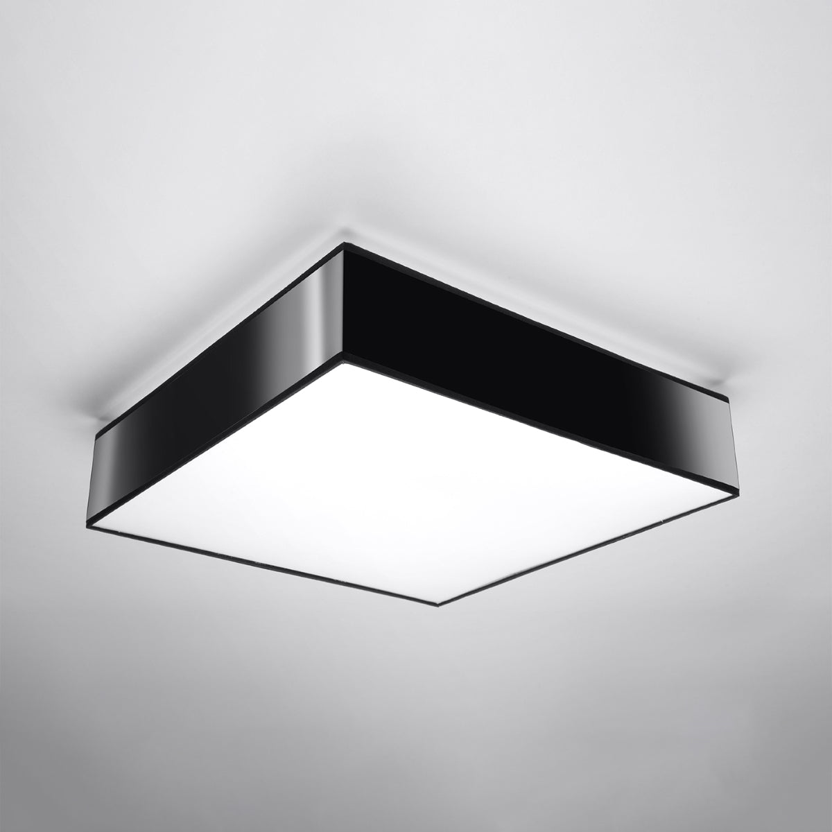 Zenita - Schwarze PVC-Deckenleuchte, 55 cm quadratisch