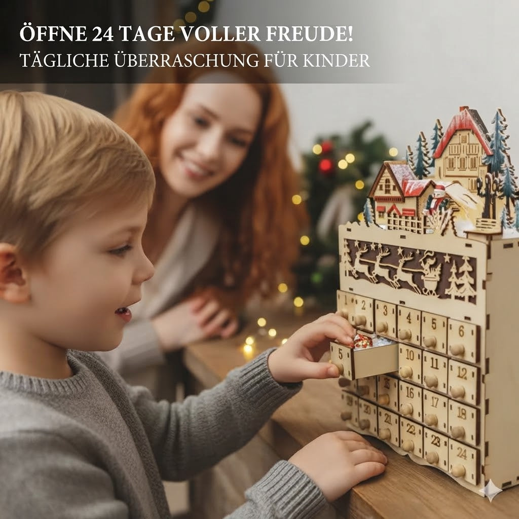 ReindeerHaven - Adventskalender aus Holz mit Rentiermotiv