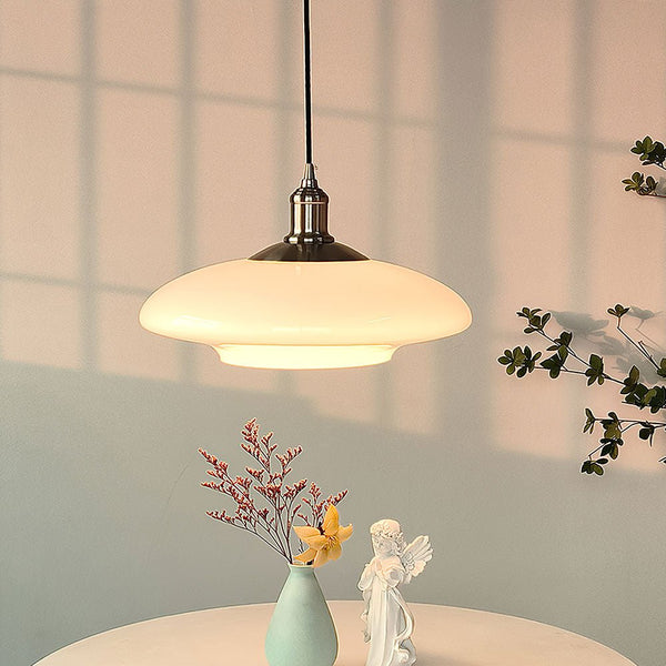 Celira - Moderne Pendelleuchte aus weißem Glas