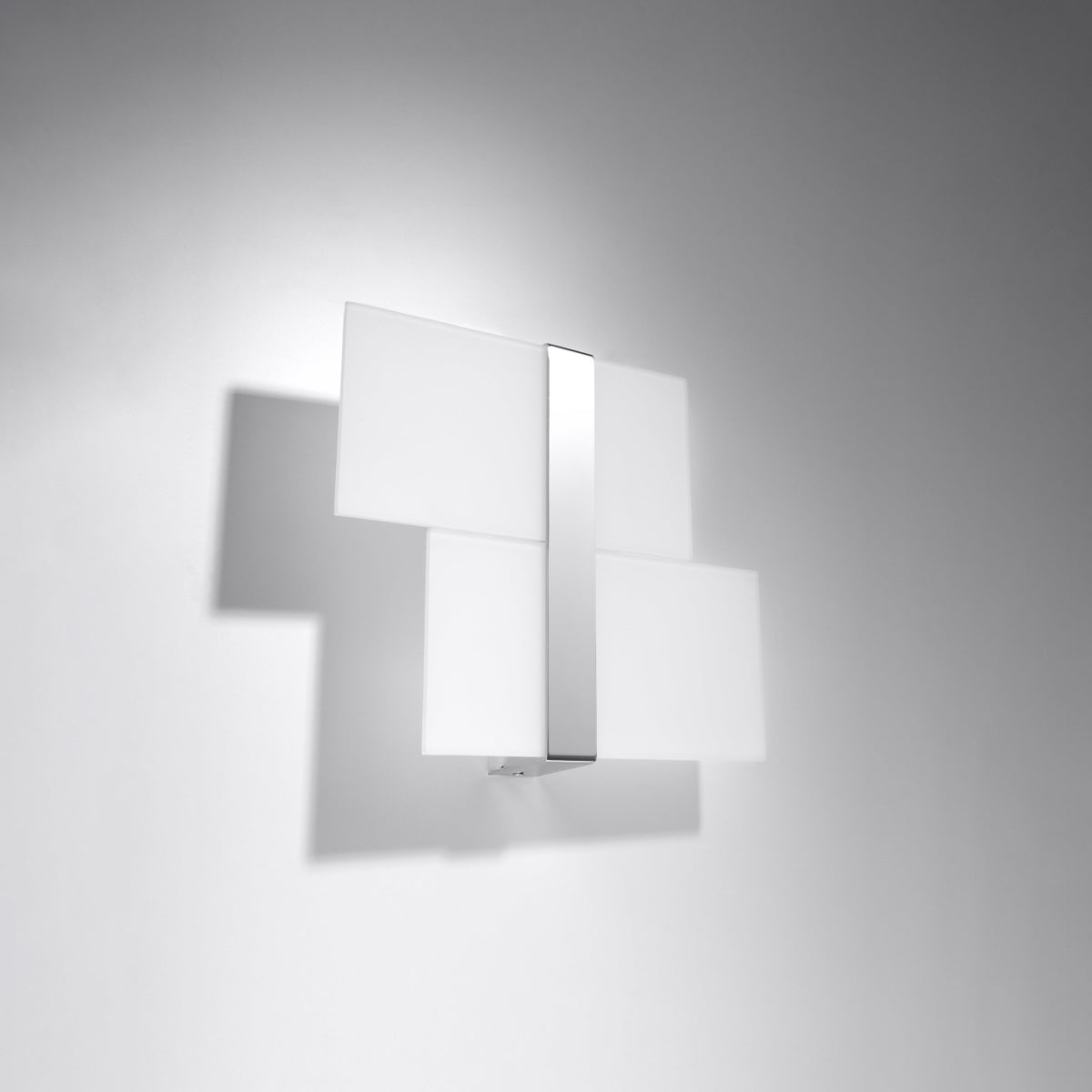 MASSIMO - Wandleuchte, Chrom/Weiß, aus Stahl und Glas