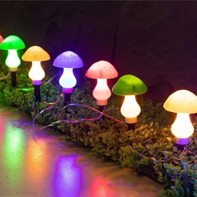 Helios - Solar-Lichterkette in Pilzform, 5 m, 12 LEDs