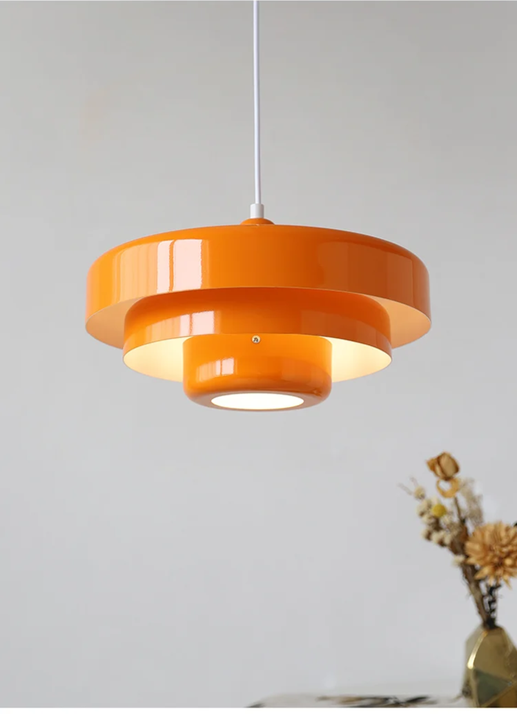 Stella - Retro-Hängeleuchte aus Metall, orange