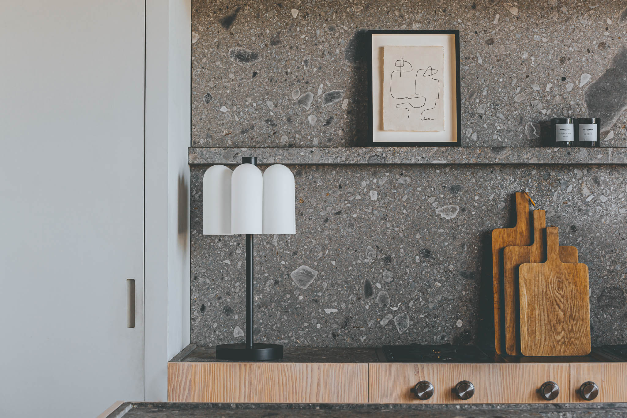 Metall/Glas - Designer-Tischleuchte, Metall/Glas