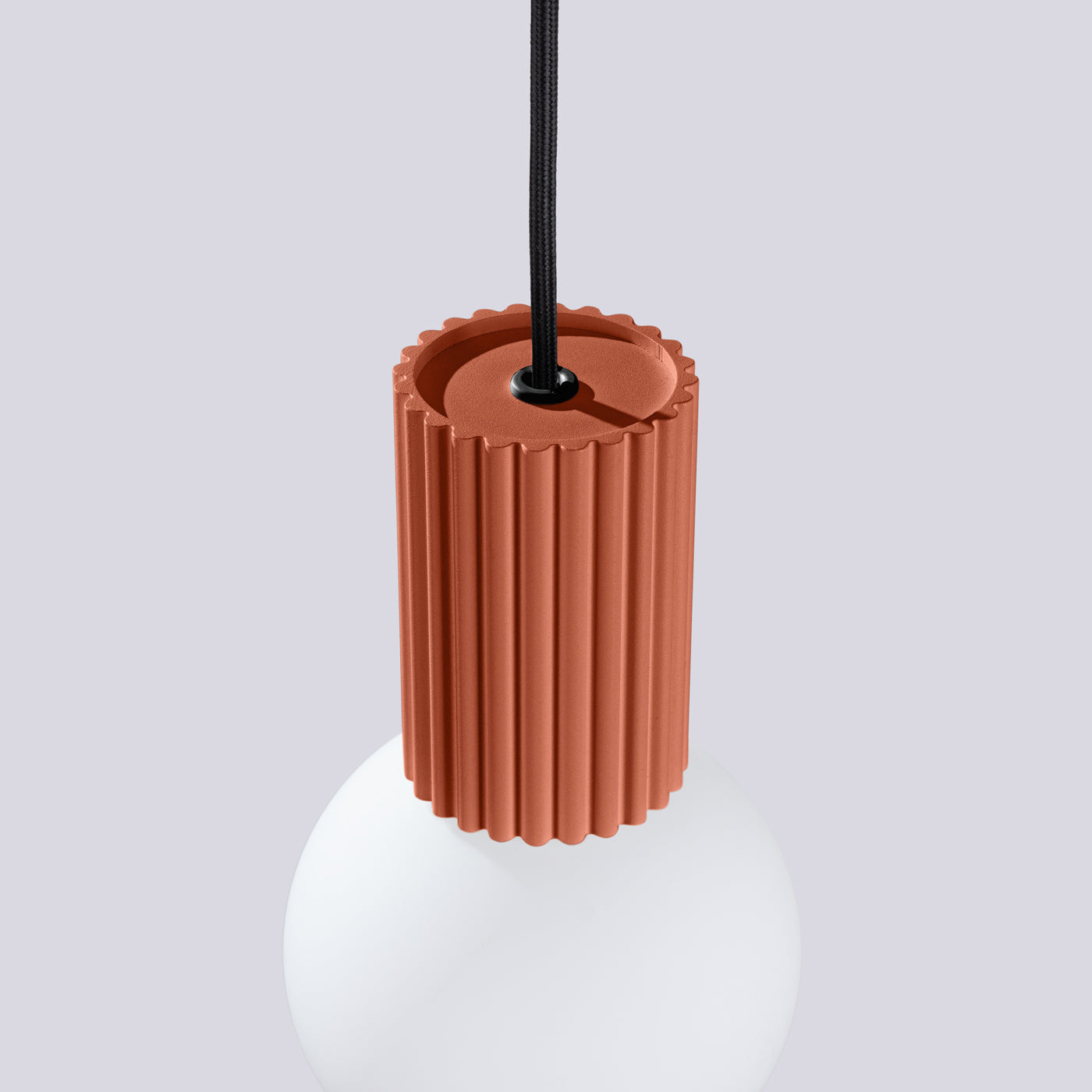 Lumio - Ockerrote Pendelleuchte mit mattiertem Glasschirm