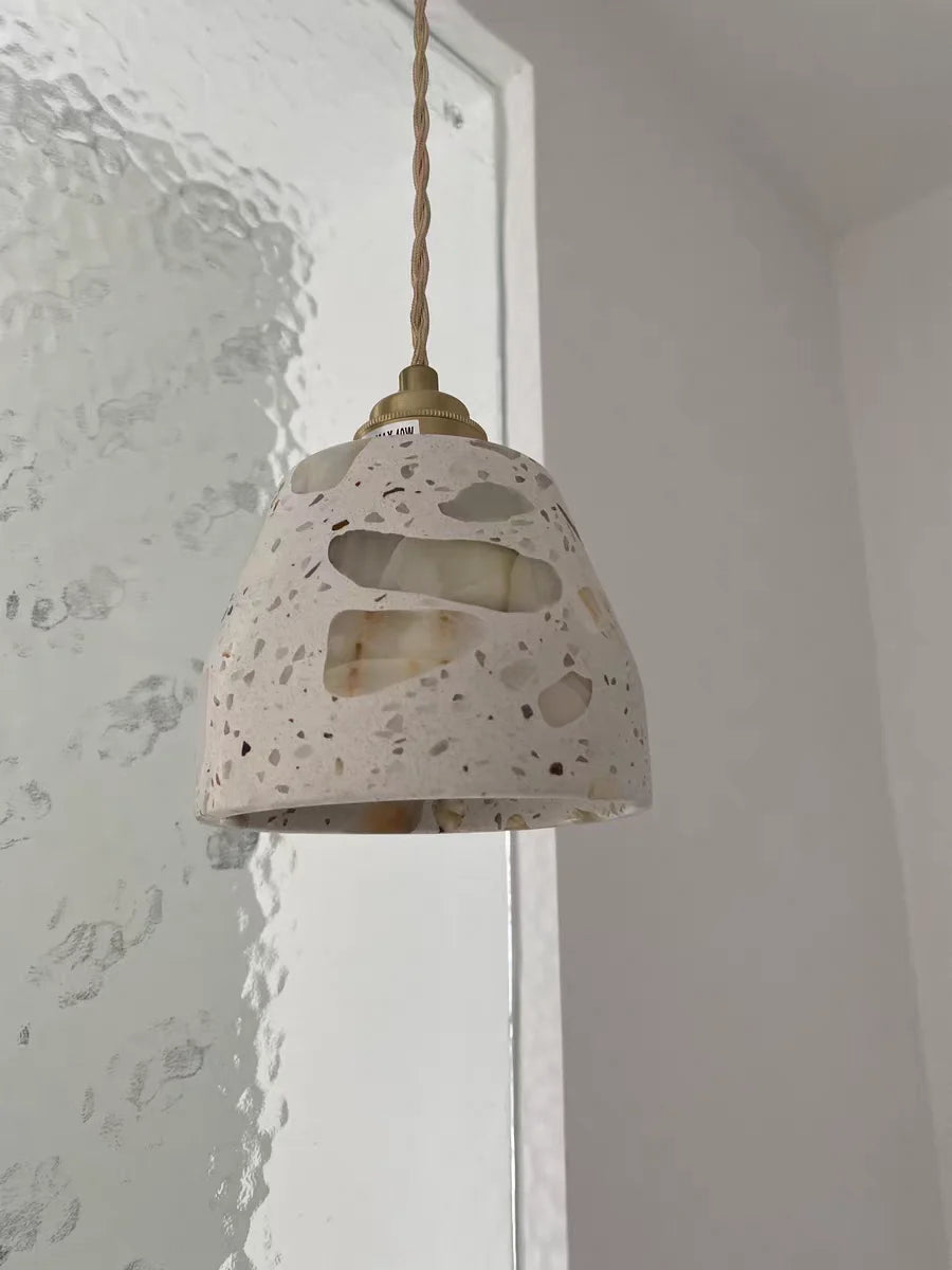 Zenita - Terrazzo-Pendelleuchte mit Kupferfassung