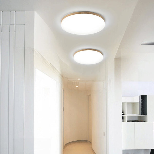 Rondea - Runde LED-Deckenleuchte aus Holz und Acryl
