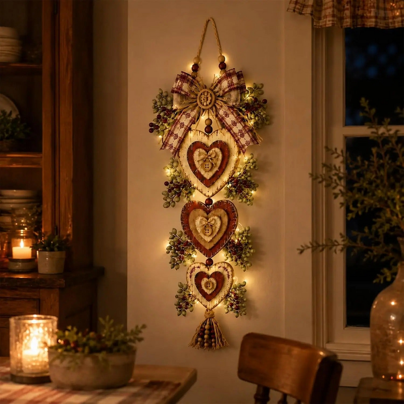 Herzvia – Rustikales herzförmiges Wandornament