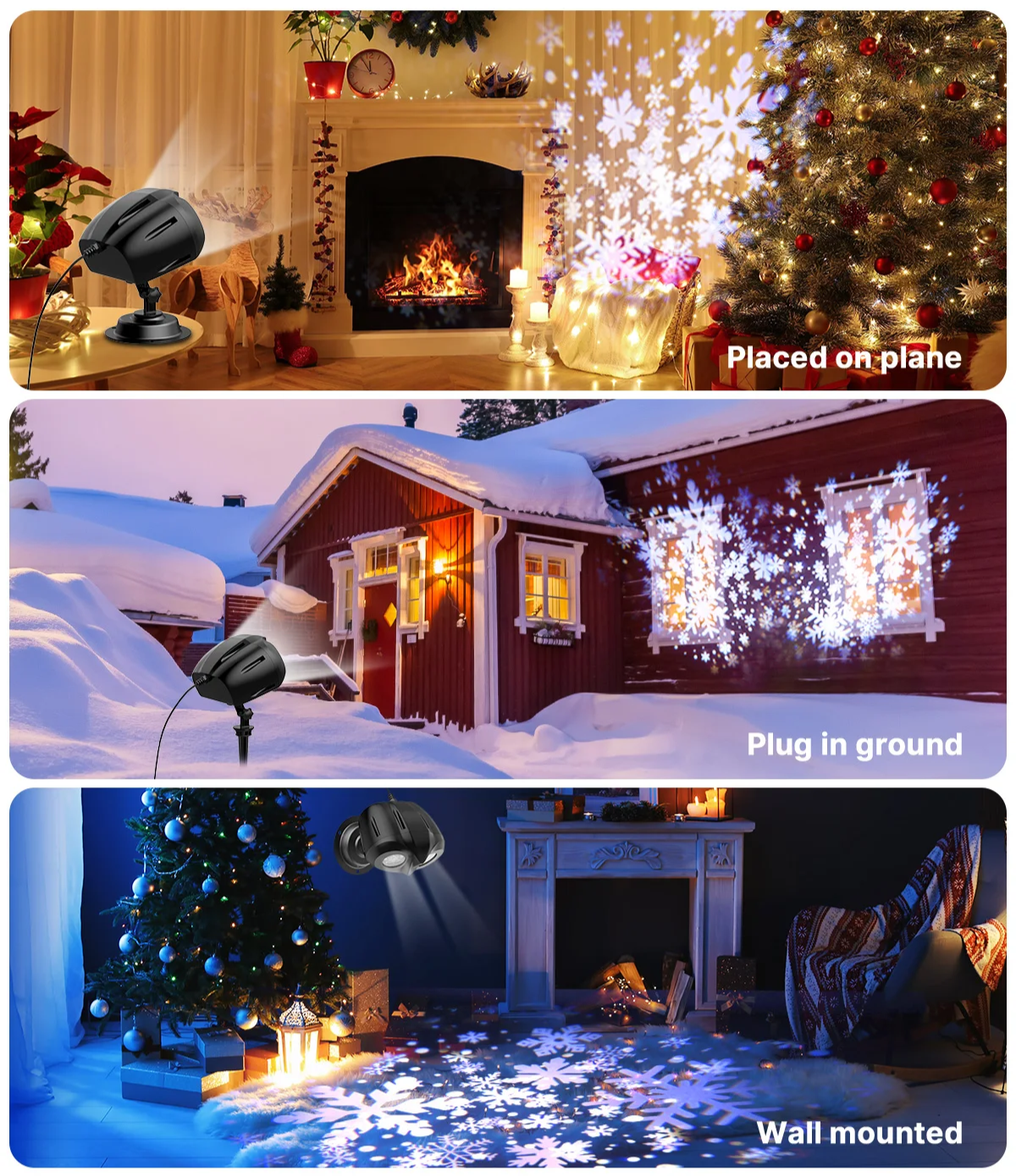Snowbeam – LED-Projektor mit bewegenden Schneeflocken