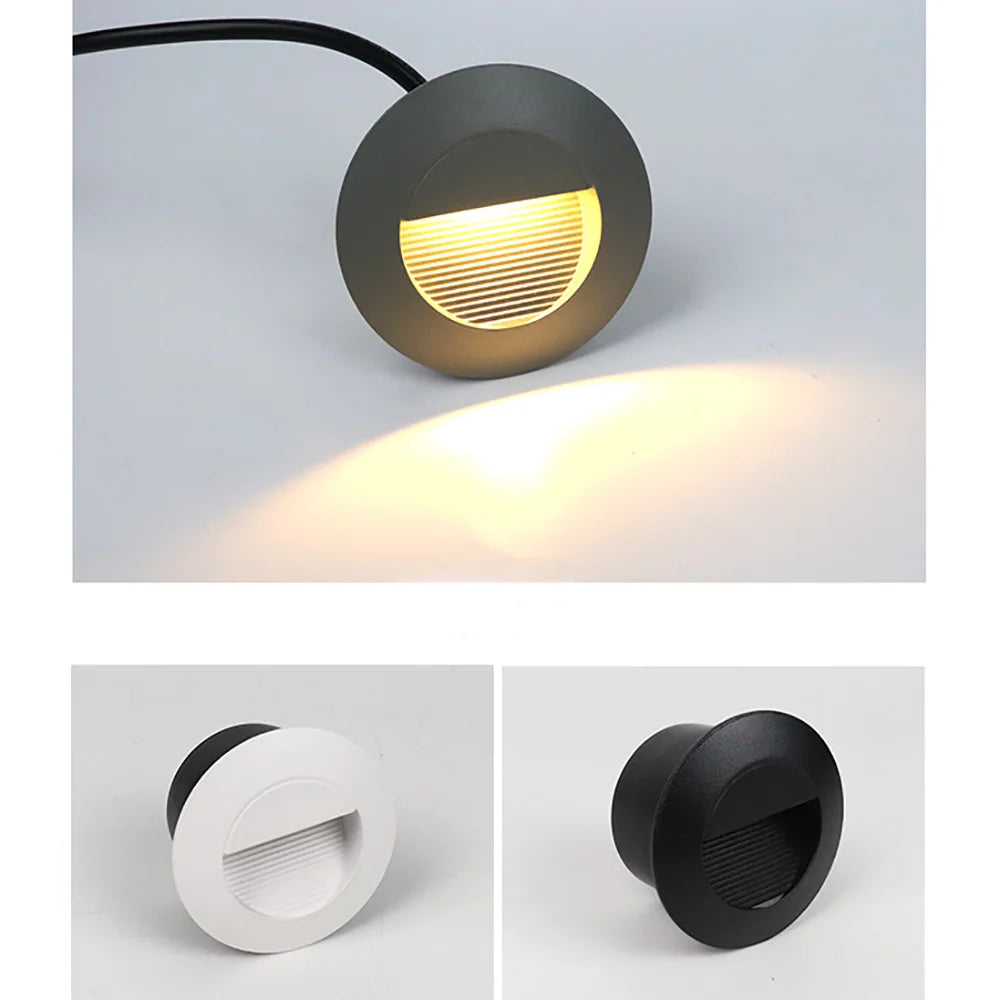 Rustica - LED-Treppenleuchte IP65, rund, 3 W, für den